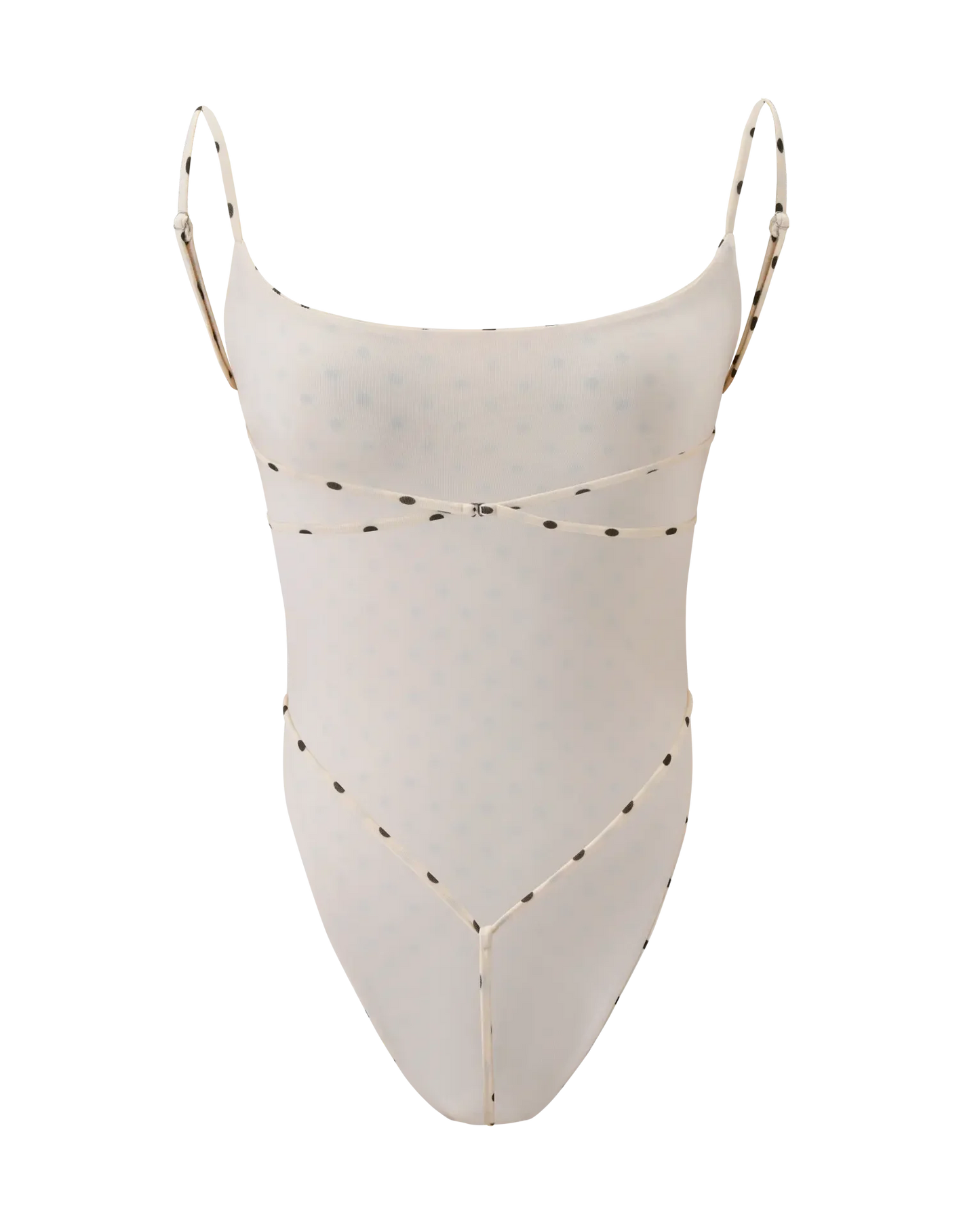 Polka Dot Cutout Backless Thong Bodysuit