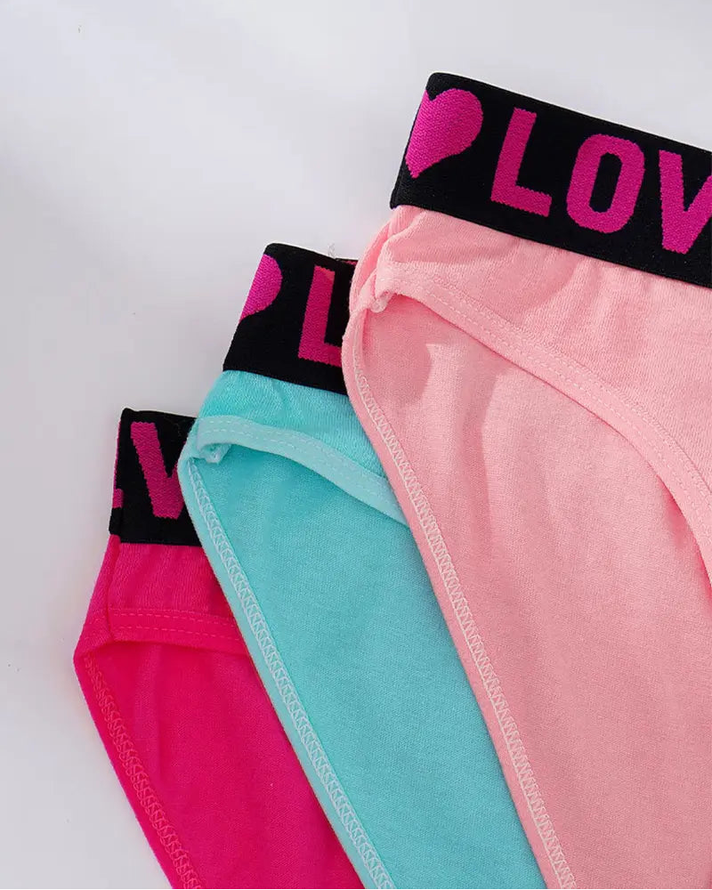 Women's High Rise Love Letter Tape Panties（6 Pack）