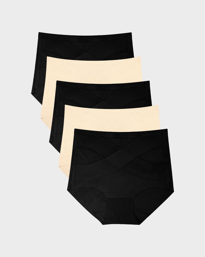 Seamless Tummy Control High-Waist Panties (5 Pack)