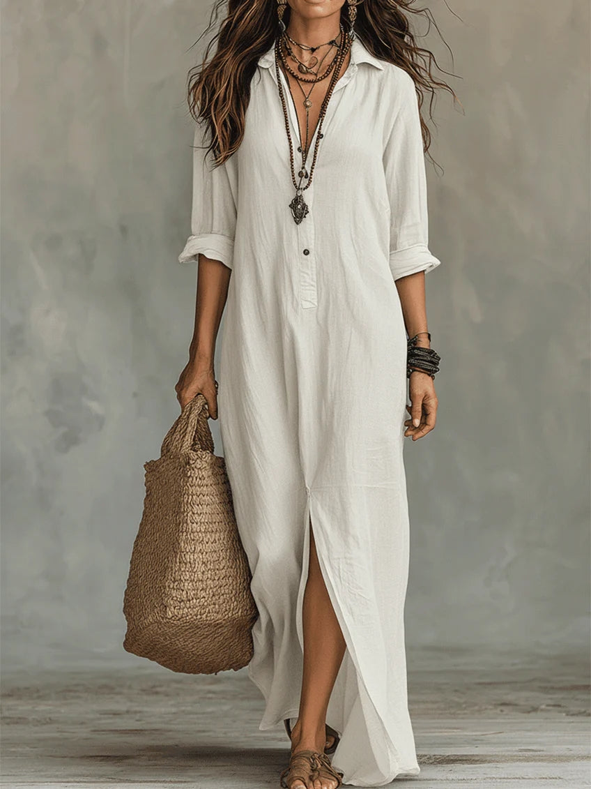 Black Maxi Dress with Buttons
