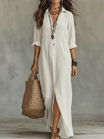 Black Maxi Dress with Buttons