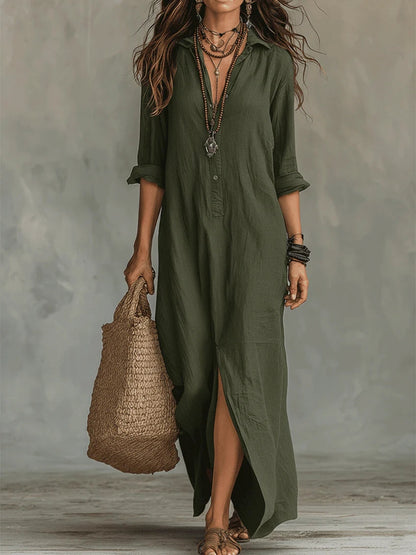 Black Maxi Dress with Buttons