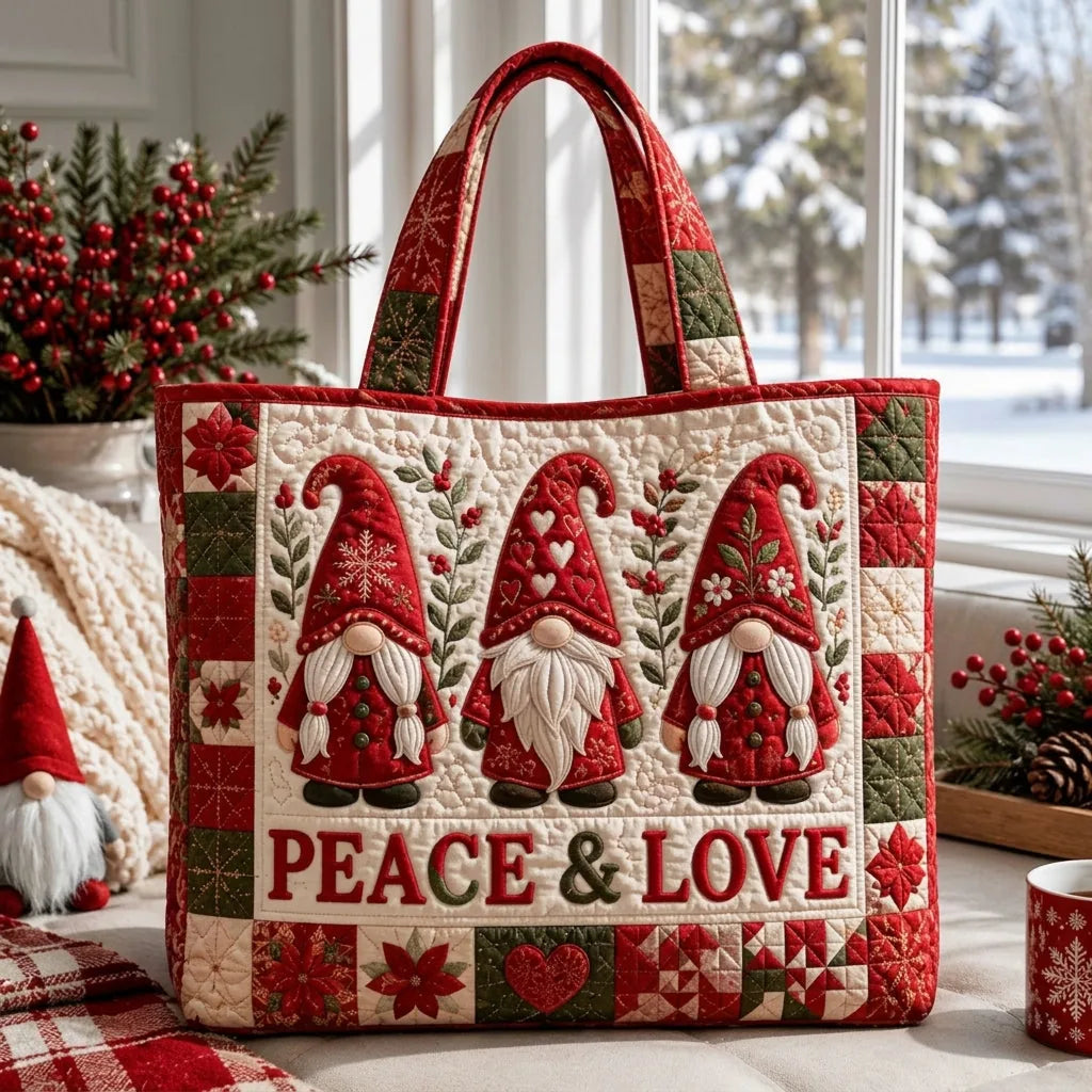 Quilted Christmas Shoulder Tote Bag – 12 Designs
