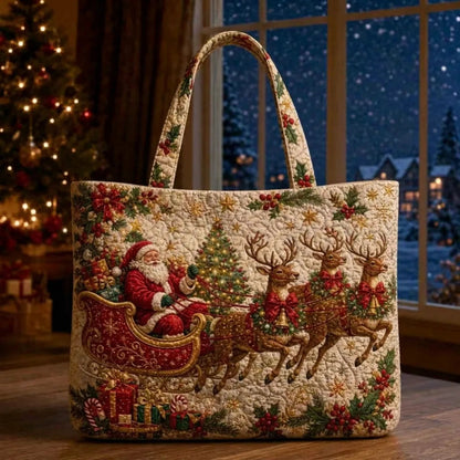 Quilted Christmas Shoulder Tote Bag – 12 Designs