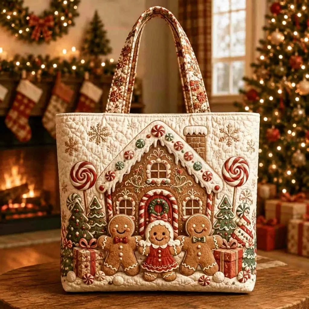 Quilted Christmas Shoulder Tote Bag – 12 Designs