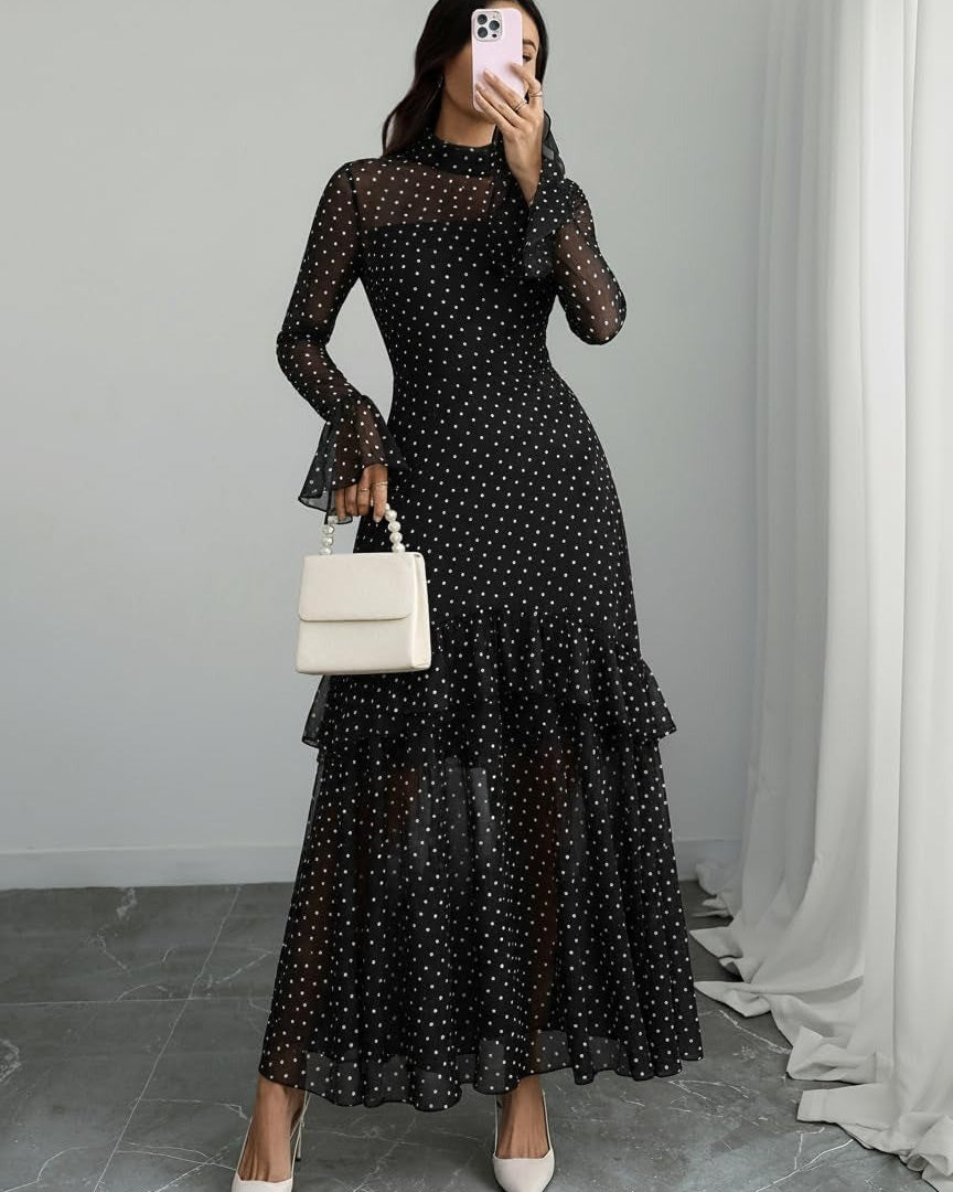 New  Ruffle Sleeve Printed Dress