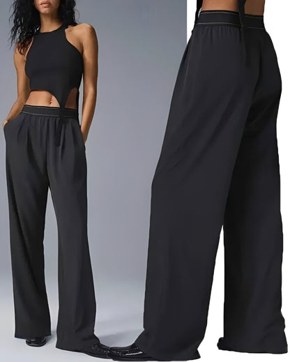 Women's High Waist Wide Leg Pocket Yoga Pants – Stretchy Casual Pants