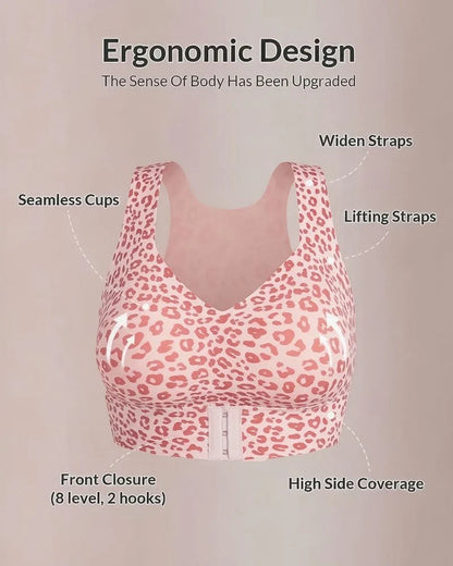 Front Closure Cross-Back Wireless Posture Bra