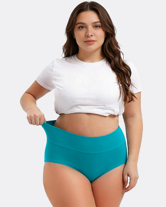 Women's Plus Size Cotton High Waisted Briefs