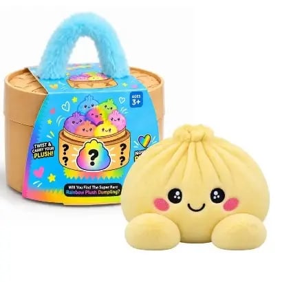 Cute Plush Stuffed Dumpling Squishies with Bamboo