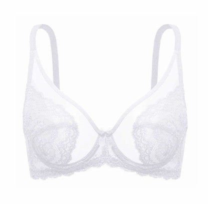 Sheer Floral Lace Support Bra Set