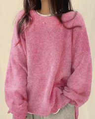 Women’s Split Hem Knit Sweater – Casual Fall & Winter Top