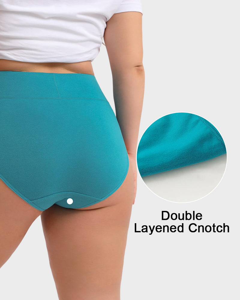 Women's Plus Size Cotton High Waisted Briefs
