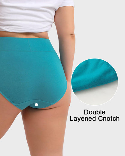 Women's Plus Size Cotton High Waisted Briefs