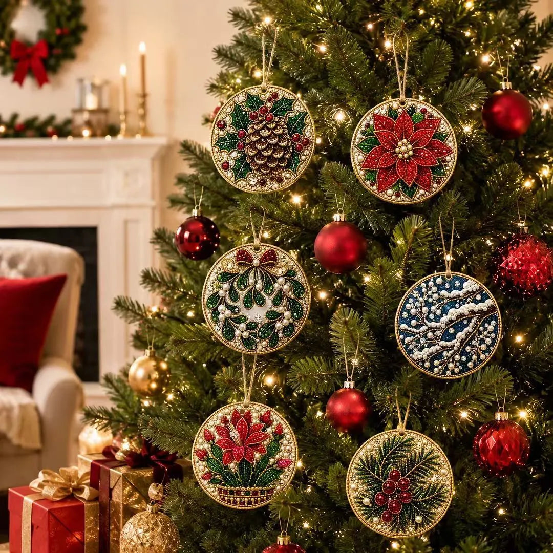 6 Pack Christmas Diamond Painting Ornament Kit – DIY Handmade Decorations