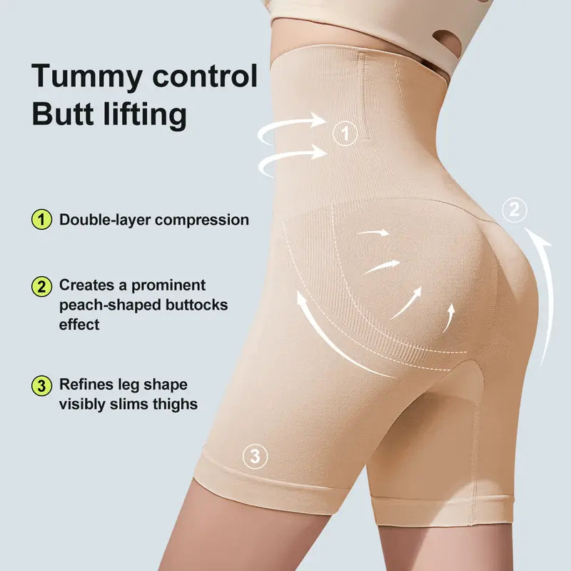 Seamless High-Waist Booty Lift Tummy Control Shapewear Shorts