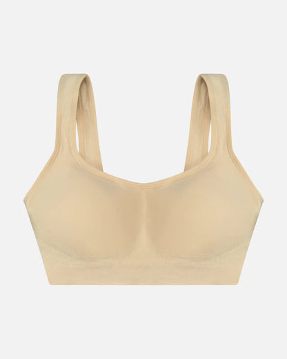 Plus Size Seamless Wireless Bra with Sewn-In Pads for Curvy Women