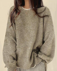 Women’s Split Hem Knit Sweater – Casual Fall & Winter Top