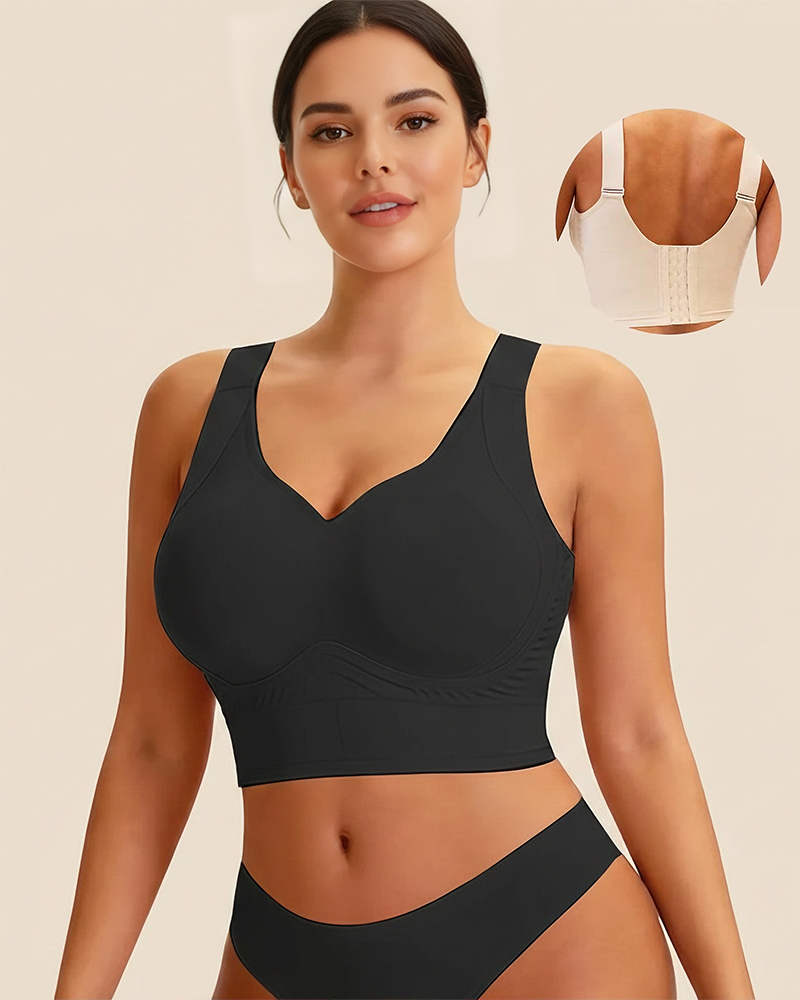 Plus Size Back Smoothing Seamless Push Up Jelly Bra