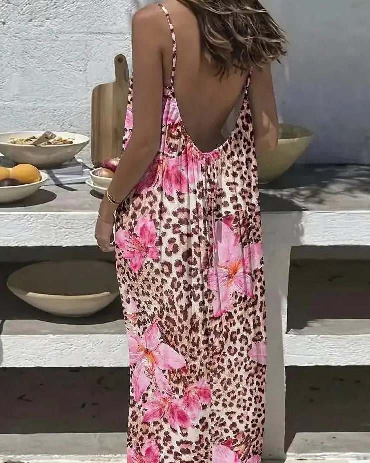 Women's Solid Color Backless Cami Dress