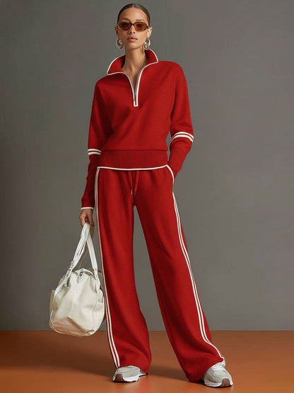 Soft-Touch Wide-Leg Two-Piece Set