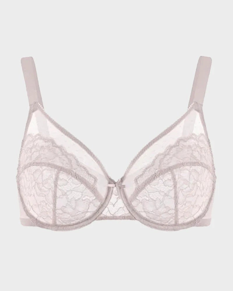 Full Coverage Lace Minimizer Bra - Petal
