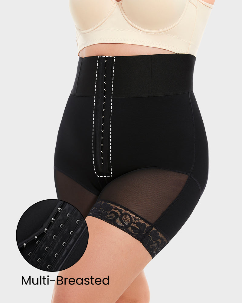 Pantalones cortos de cintura ultra alta con diseño esculpido y deshuesado