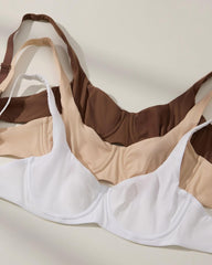 Women's Unlined Balconette Bra Underwire Supportive Plus Size Smooth Scoop Neck