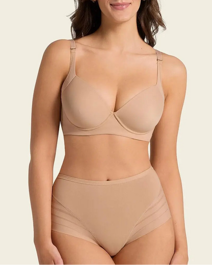 🔥Plus Size Up to 6XL 🔥 High Waisted Invisible Tummy Control Panties - Sheer Stripe Shapewear