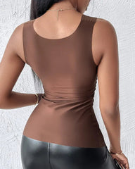 U-Neck Built-In Bra Shaping Tank Top