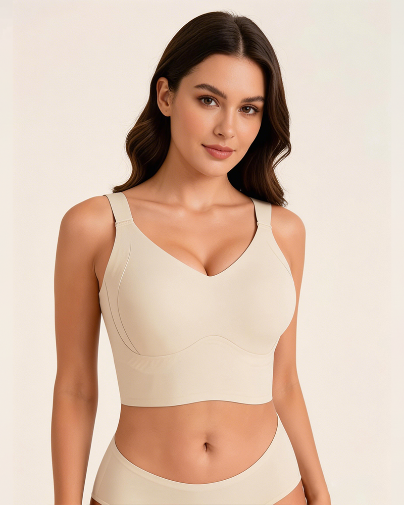 Plus Size Back Smoothing Seamless Push Up Jelly Bra