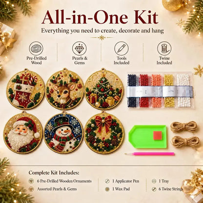 6 Pack Christmas Diamond Painting Ornament Kit – DIY Handmade Decorations