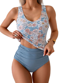 Blue Orange Floral