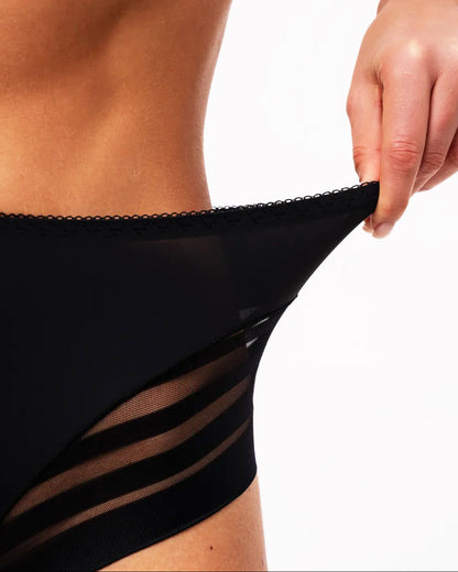 🔥Plus Size Up to 6XL 🔥 High Waisted Invisible Tummy Control Panties - Sheer Stripe Shapewear