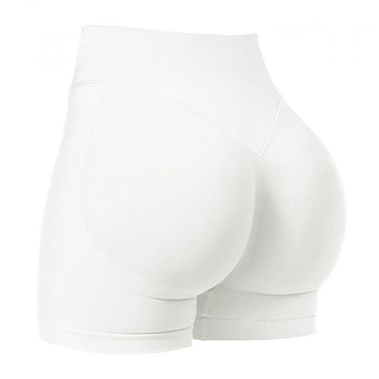 Seamless sports yoga shorts high waist hip lift