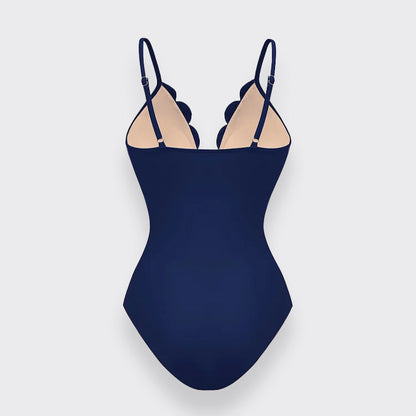 Flower Hollow One Piece Swimsuit and Skirt