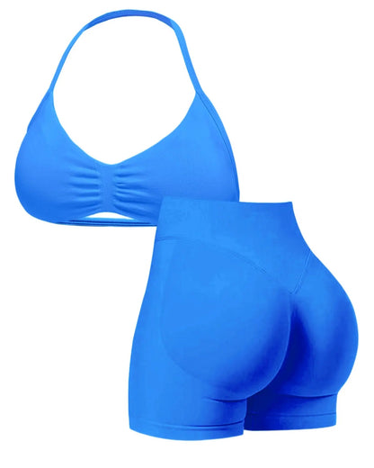 Women's Sporty Yoga Set - High Waist Gym Running Fitness Outfit