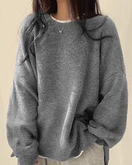 Women’s Split Hem Knit Sweater – Casual Fall & Winter Top