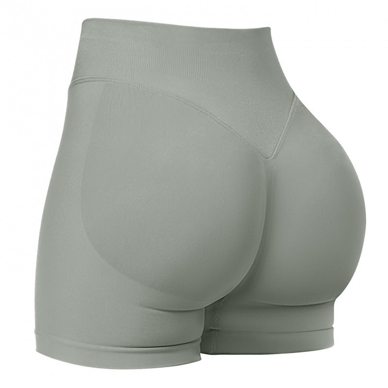 Seamless sports yoga shorts high waist hip lift