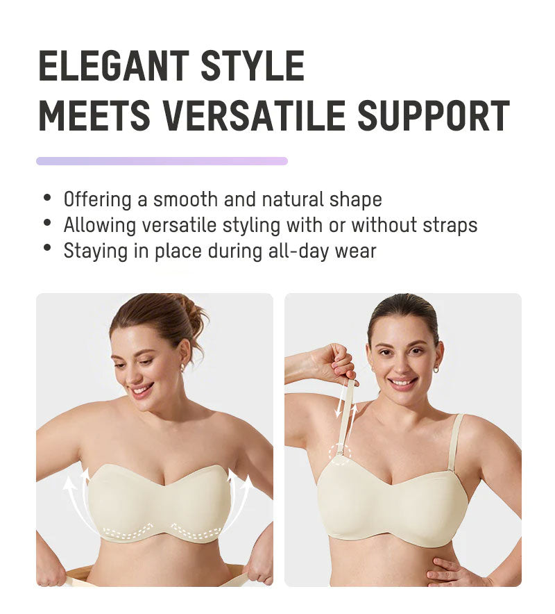 Full Support Non-Slip Convertible Bandeau Bra