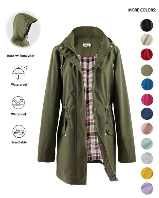 3-in-1 Plaid Waterproof Jacket for Women– Rain, Wind & Cold, All Covered