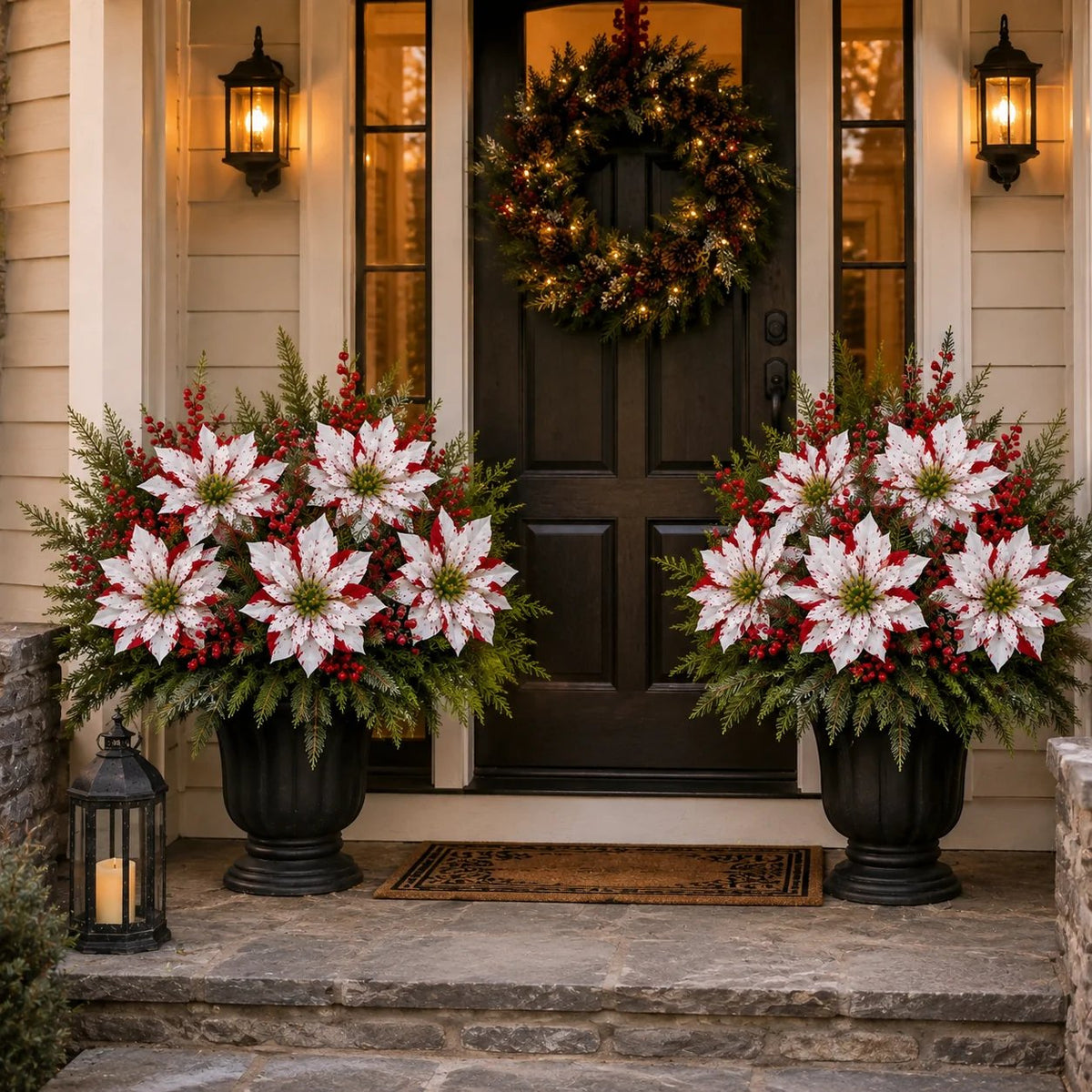 🎉❀Last Day 50% OFF🔥Christmas Poinsettia Planter Inserts(SET INCLUDES 6 PICKS)