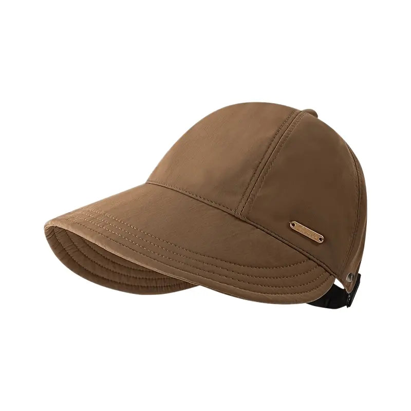 Women's Wide Brim Sun Visor Hat - UPF 50+ Open Top Cap for Ponytails, Golf, and Beach