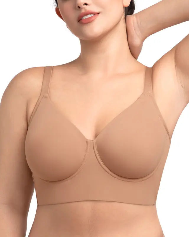 Plus Size Leopard Print Seamless Full Coverage Support Bra