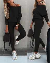 Cozy Fall Lounge Set – Soft Pullover & Drawstring Pants