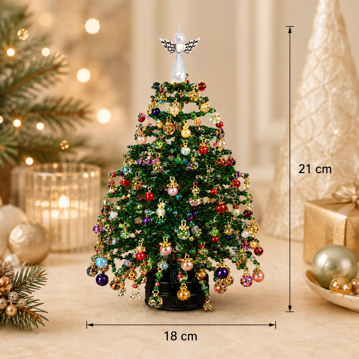 DIY Beaded Christmas Tree Craft Kit with Accessories