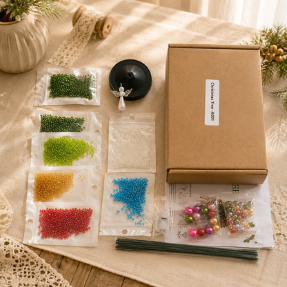 DIY Beaded Christmas Tree Craft Kit with Accessories