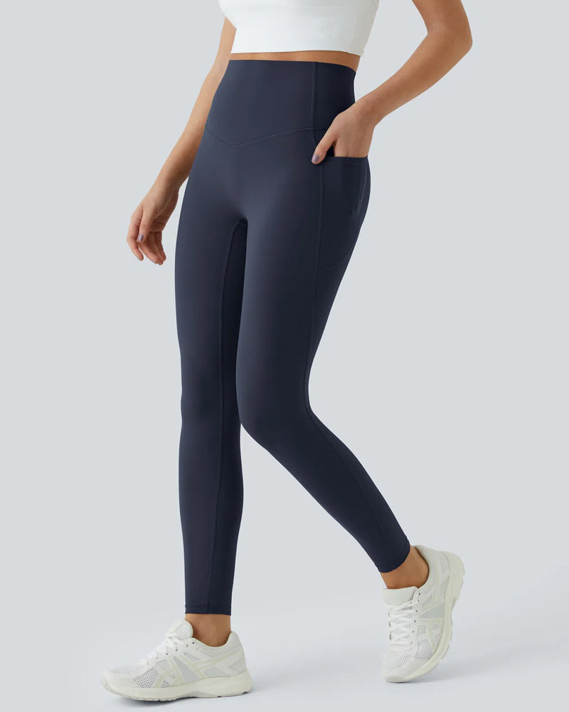 🎁Last Day 49% OFF🔥 Butt Lifting Tummy Control Side Pocket High Waisted Shaping Training Leggings