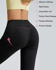 Butt Lifting Tummy Control Side Pocket High Waisted Shaping Training Leggings