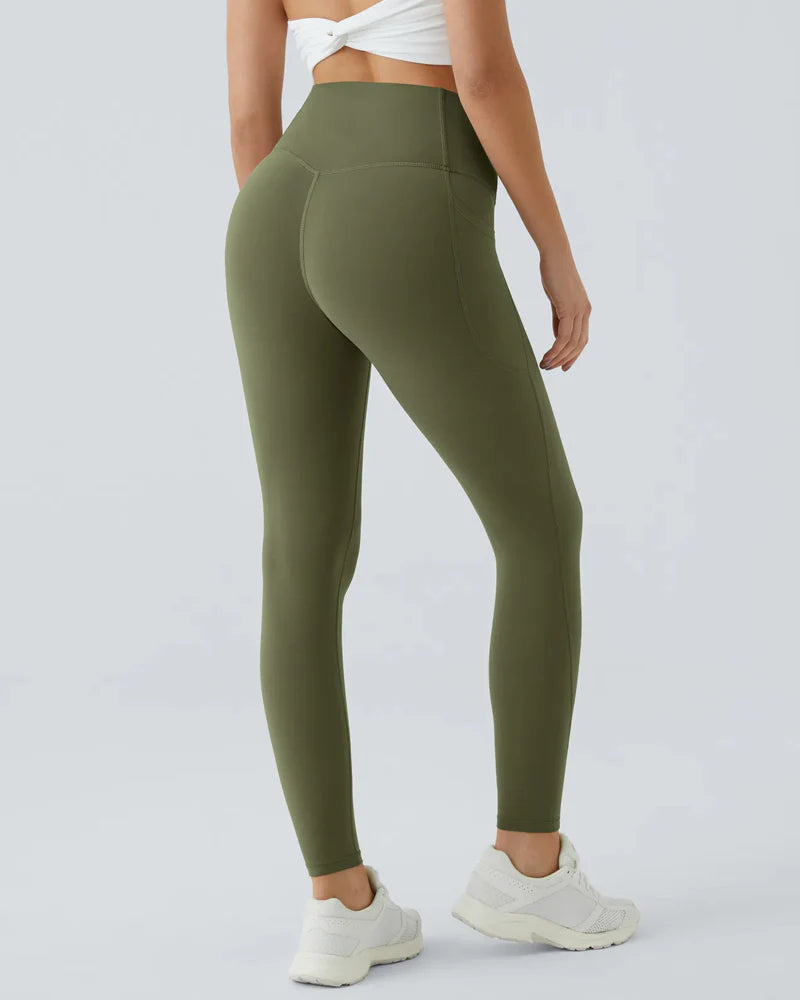 High Waisted Butt Lifting Tummy Control Side Pocket Shaping Training Leggings